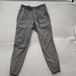 Lululemon Pants Mens Medium Gray Jogger Athletic Running Zip Pocket Mesh Stretch